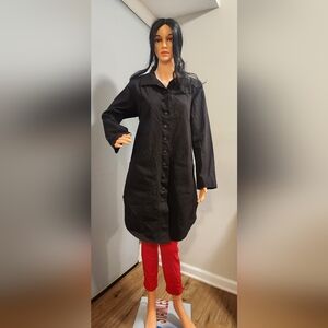 Black Button-Up Long Sleeve T-shirt